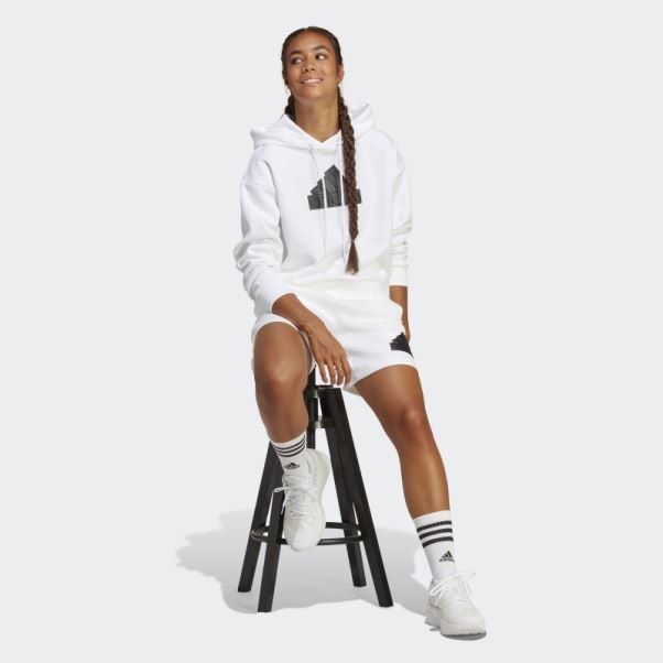 Sweat à Capuche Blanc Future Icônes Badge De Sport Adidas Fashion
