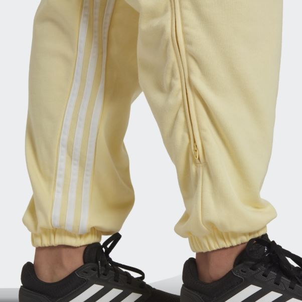 Hyperglam 3-stripes Jogging Oversize à Revers Avec Fermetures éclair Latérales Jaune Adidas