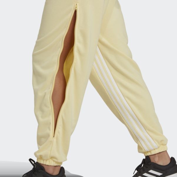 Hyperglam 3-stripes Jogging Oversize à Revers Avec Fermetures éclair Latérales Jaune Adidas