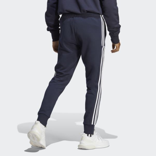 Adidas Essentials French Terry Tapered Cuff 3-stripes Pantalon Blanc élégant