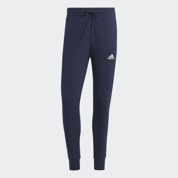 Adidas Essentials French Terry Tapered Cuff 3-stripes Pantalon Blanc élégant