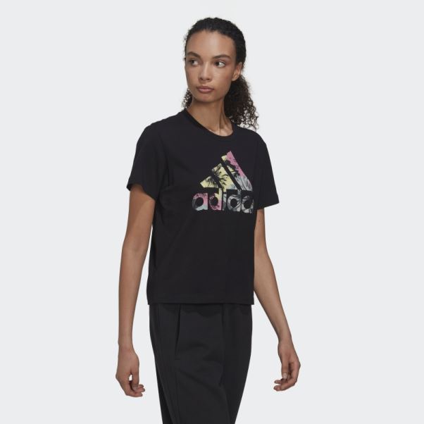T-shirt Regular Imprimé Allover Adidas Noir