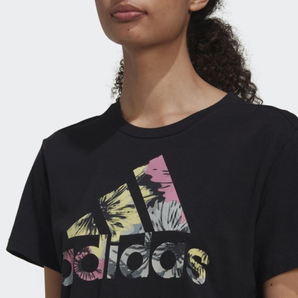 T-shirt Regular Imprimé Allover Adidas Noir