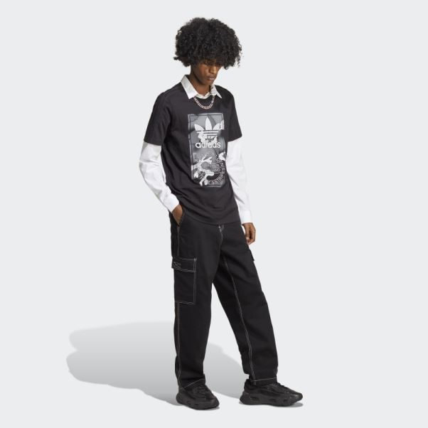 T-shirt Camo Noir Graphiques Adidas