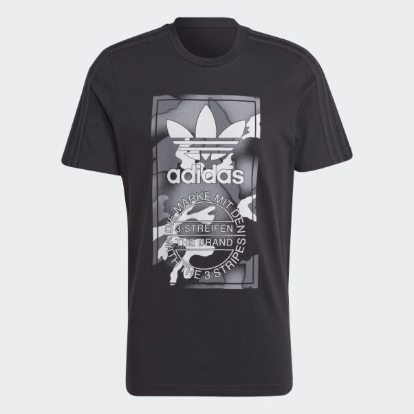 T-shirt Camo Noir Graphiques Adidas