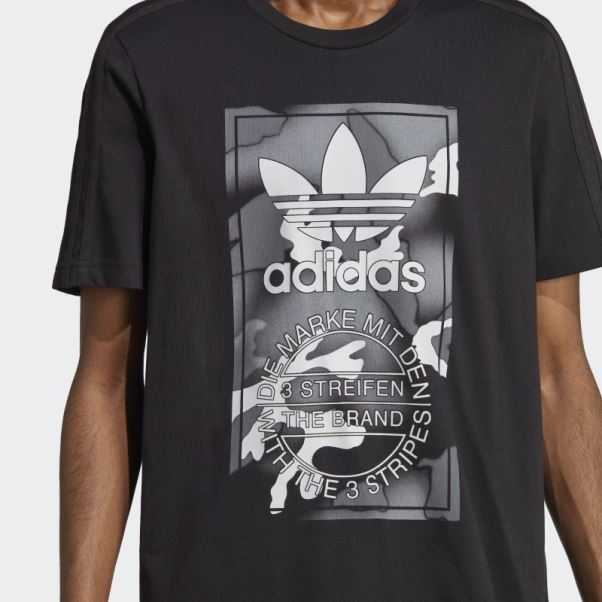 T-shirt Camo Noir Graphiques Adidas