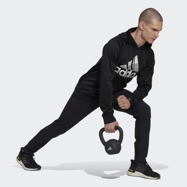 Sweat à Capuche Noir Adidas Aeroready Game And Go Avec Gros Logo
