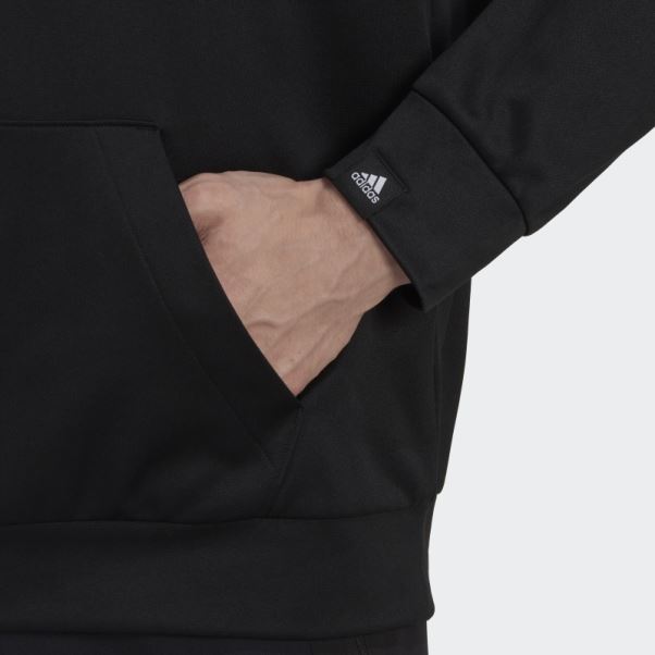 Sweat à Capuche Noir Adidas Aeroready Game And Go Avec Gros Logo