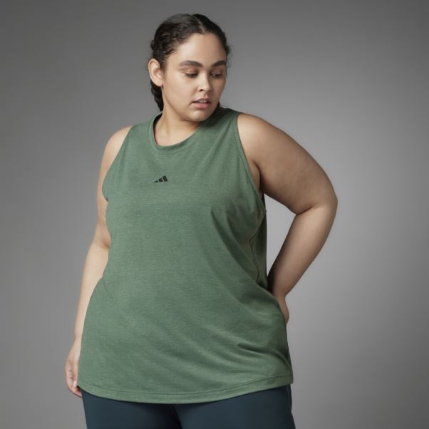 Authentique Balance Yoga Débardeur (taille Plus) Adidas Vert Oxyde