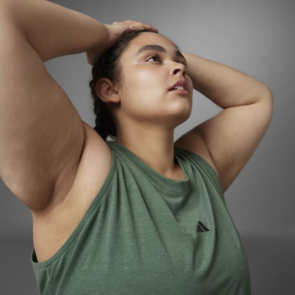 Authentique Balance Yoga Débardeur (taille Plus) Adidas Vert Oxyde