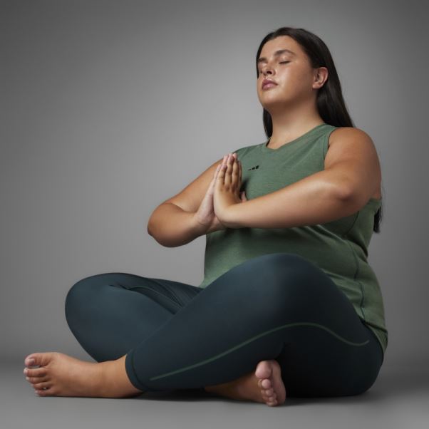 Authentique Balance Yoga Débardeur (taille Plus) Adidas Vert Oxyde