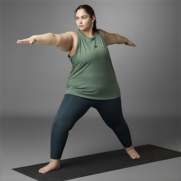 Authentique Balance Yoga Débardeur (taille Plus) Adidas Vert Oxyde