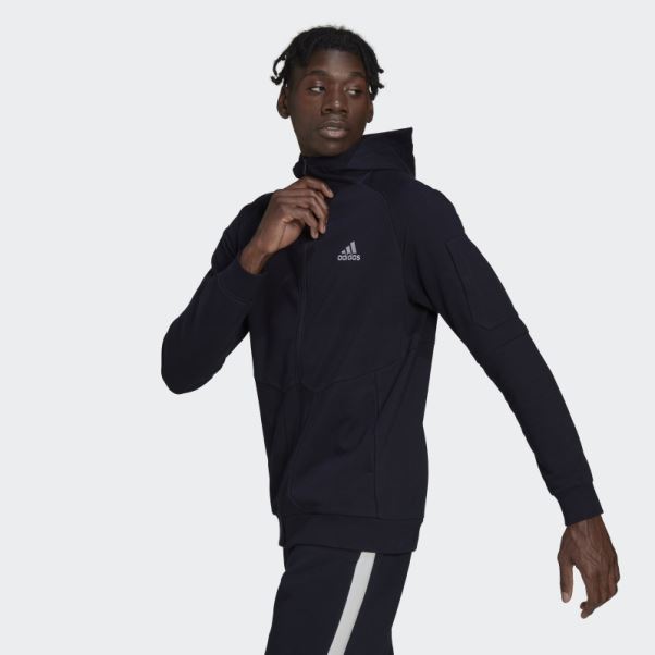 Sweat à Capuche Zippé Essentials4gameday Encre Adidas