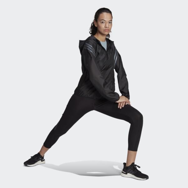 Run Icon 3-stripes Coupe-vent à Capuche Adidas Noir