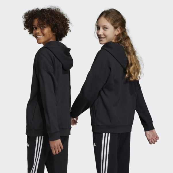 Sweat à Capuche Avec Logo Future Icons Adidas Noir