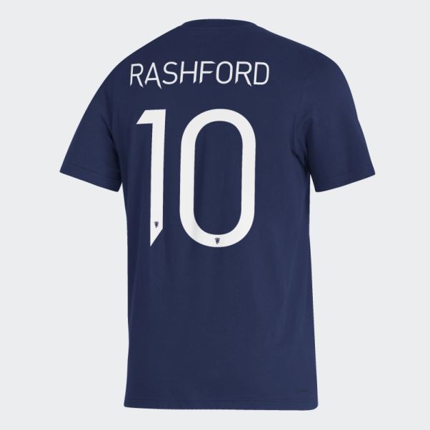 Tee Shirt Manchester United Player Adidas Bleu Marine