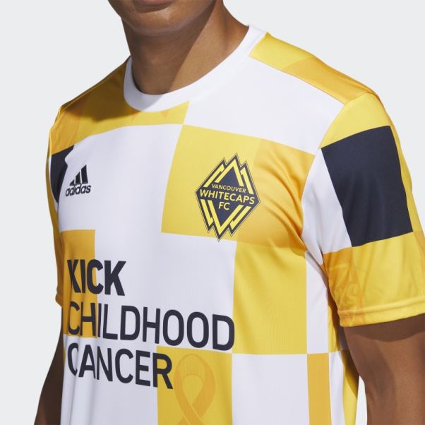 Maillot D'avant-match Des Whitecaps De Vancouver Fc Kick Cancer Infantile Adidas Coll Or