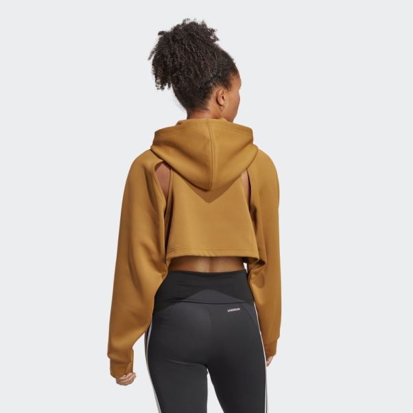 Sweat à Capuche D'entraînement Court Aeroready Hiit Bronze Adidas
