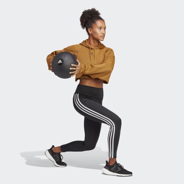 Sweat à Capuche D'entraînement Court Aeroready Hiit Bronze Adidas