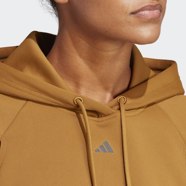 Sweat à Capuche D'entraînement Court Aeroready Hiit Bronze Adidas