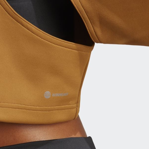 Sweat à Capuche D'entraînement Court Aeroready Hiit Bronze Adidas