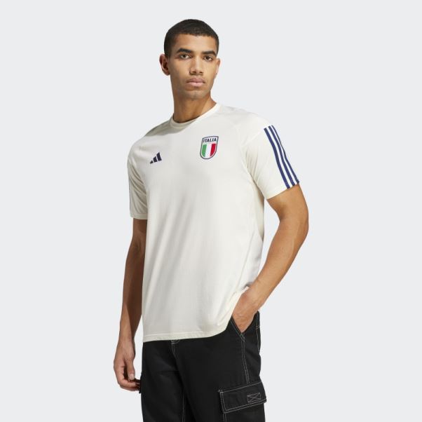 T-shirt Adidas Italy Tiro 23 En Coton Blanc