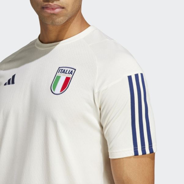 T-shirt Adidas Italy Tiro 23 En Coton Blanc