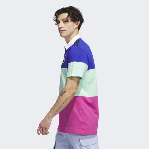 Polo De Golf Adicross Block Bleu Adidas
