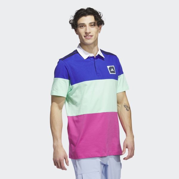 Polo De Golf Adicross Block Bleu Adidas
