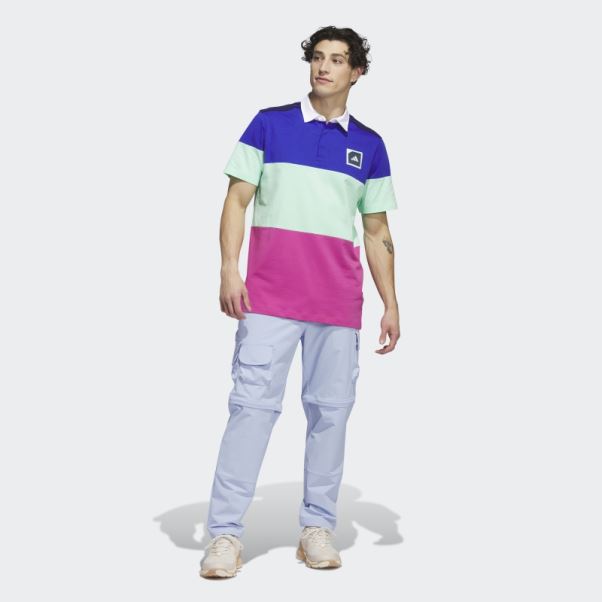 Polo De Golf Adicross Block Bleu Adidas