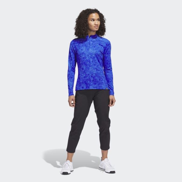 Chemise De Golf Imprimée à Manches Longues Adidas Ultimate365 Tour Bleu