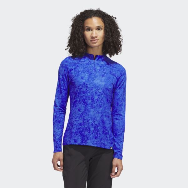 Ultimate365 Tour Chemise De Golf Imprimée à Manches Longues Bleu Adidas