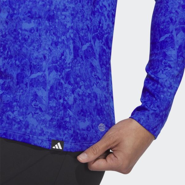 Ultimate365 Tour Chemise De Golf Imprimée à Manches Longues Bleu Adidas