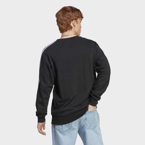Sweat 3 Bandes En Molleton Essentials Noir Adidas