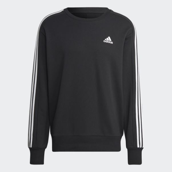 Sweat 3 Bandes En Molleton Essentials Noir Adidas