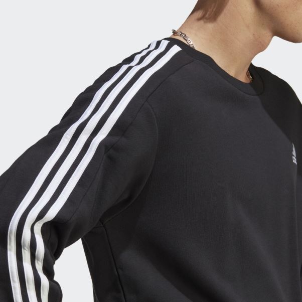 Sweat 3 Bandes En Molleton Essentials Noir Adidas