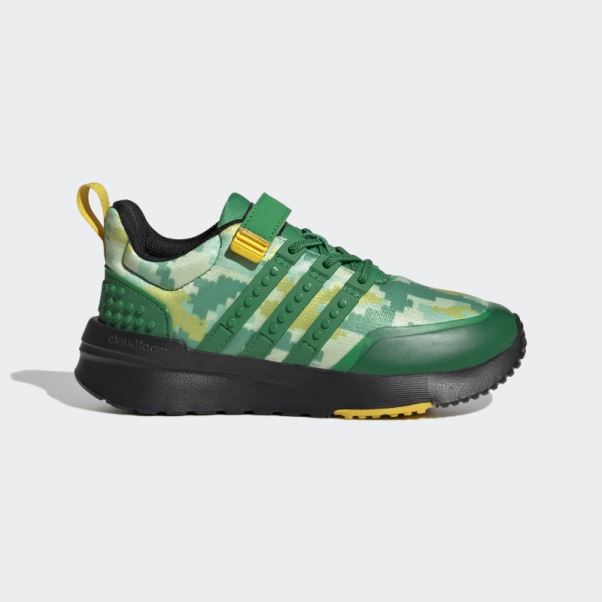 Adidas X Lego Racer Tr21 Chaussures à Lacets élastiques Et Sangle Supérieure Mode Vert