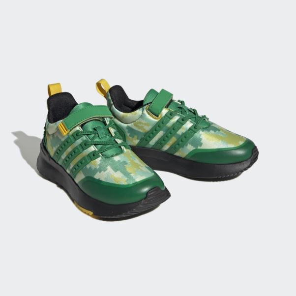 Adidas X Lego Racer Tr21 Chaussures à Lacets élastiques Et Sangle Supérieure Mode Vert