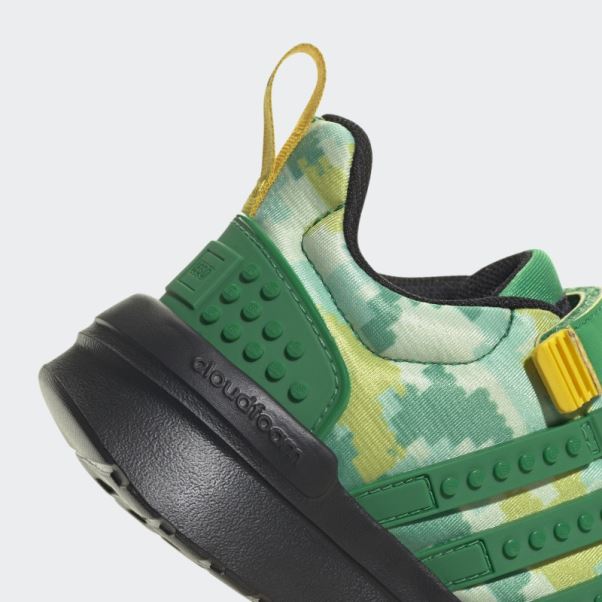 Adidas X Lego Racer Tr21 Chaussures à Lacets élastiques Et Sangle Supérieure Mode Vert