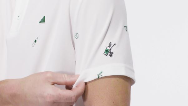 Polo Adidas Play Vert Monogramme Blanc
