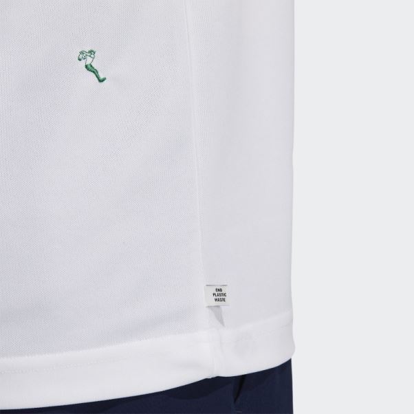 Polo Adidas Play Vert Monogramme Blanc