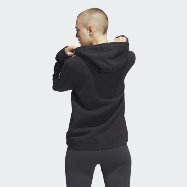 Sweat à Capuche Polaire Noir Adidas