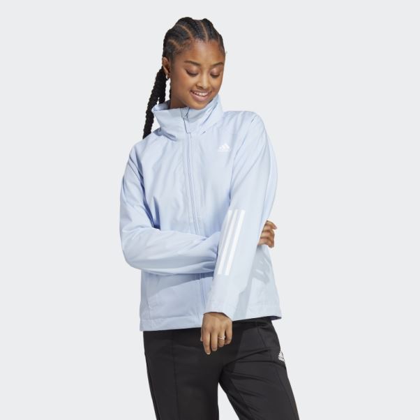 Veste Bsc 3-stripes Rain.rdy Bleu Aube Adidas