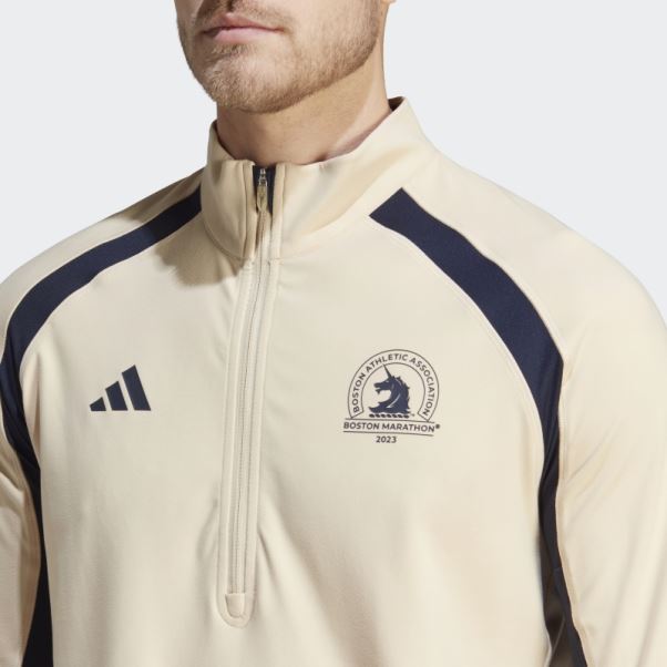 Boston Marathon 1/2-zip T-shirt De Course à Manches Longues Sable Adidas