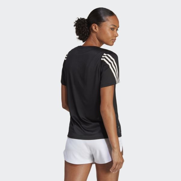 Run Icon 3-stripes T-shirt De Course à Faible émission De Carbone Noir Adidas