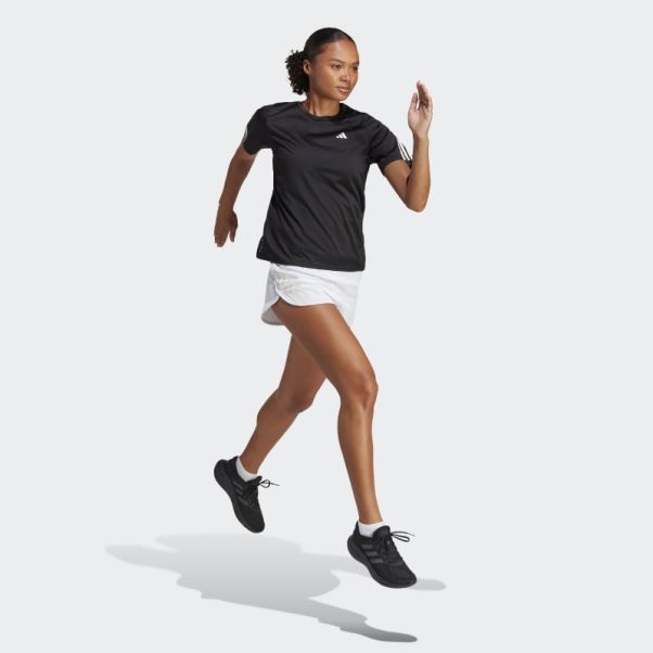 Run Icon 3-stripes T-shirt De Course à Faible émission De Carbone Noir Adidas