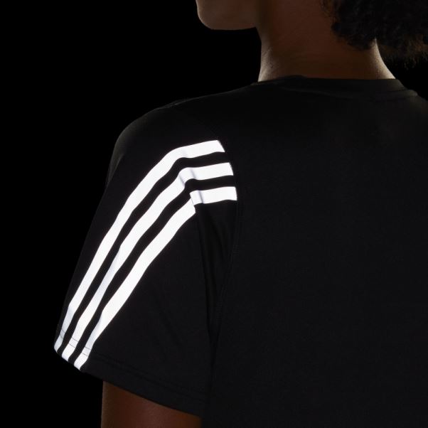 Run Icon 3-stripes T-shirt De Course à Faible émission De Carbone Noir Adidas