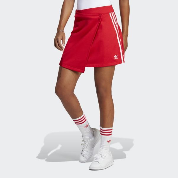 Jupe Courte Enveloppante Adidas Scarlet Adicolor Classics à 3 Bandes