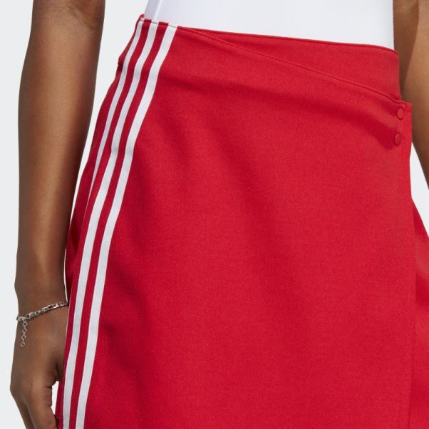 Jupe Courte Enveloppante Adidas Scarlet Adicolor Classics à 3 Bandes