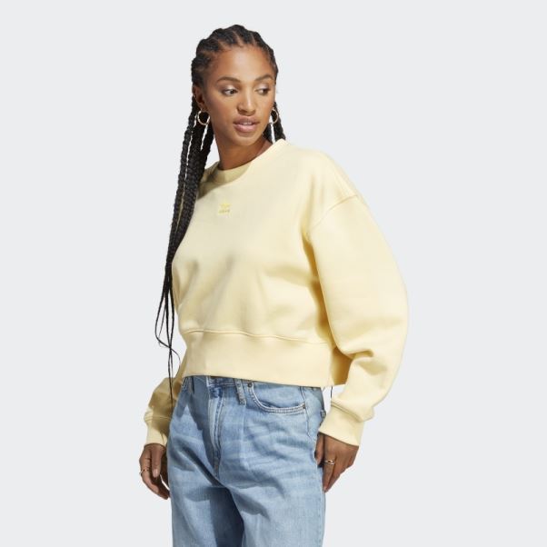 Sweat Adicolor Essentials Crew Jaune Adidas